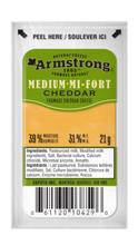 Load image into Gallery viewer, Cheese | Armstrong Portion - Medium MI-Fort Cheddar 6 Pack x 21 g