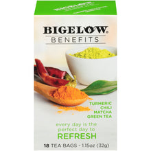 Load image into Gallery viewer, Bigelow Benefits | Refresh Turmeric Chili Matcha Green Tea