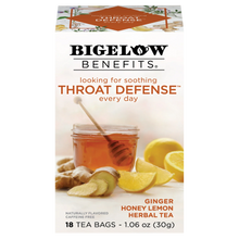 Load image into Gallery viewer, Bigelow Benefits | Throat Defense™ Ginger Honey Lemon Herbal Tea