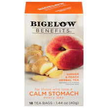 Load image into Gallery viewer, Bigelow Benefits | Calm Stomach Ginger and Peach Herbal Tea
