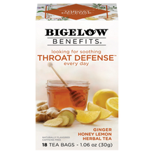 Load image into Gallery viewer, Bigelow Benefits | Throat Defense™ Ginger Honey Lemon Herbal Tea
