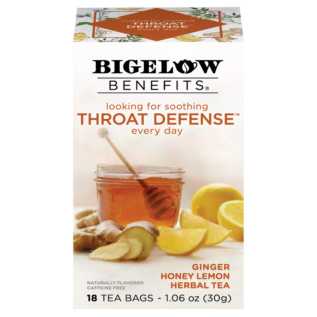 Bigelow Benefits | Throat Defense™ Ginger Honey Lemon Herbal Tea