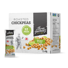 Load image into Gallery viewer, three farmers | Roasted Chickpeas Sea Salt &amp; Lime - 12 x 40g
