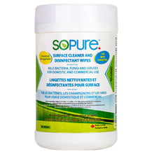 Load image into Gallery viewer, SoPure Surface Cleaner &amp; Disinfectant Wipes | Unscented - 100 Count
