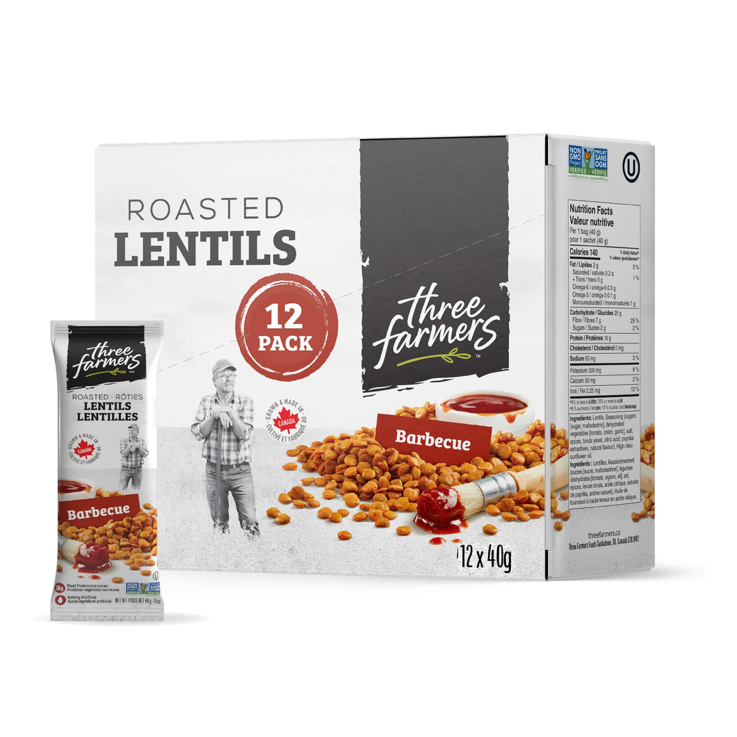 three farmers | Roasted Lentils Barbecue - 12 x 40g