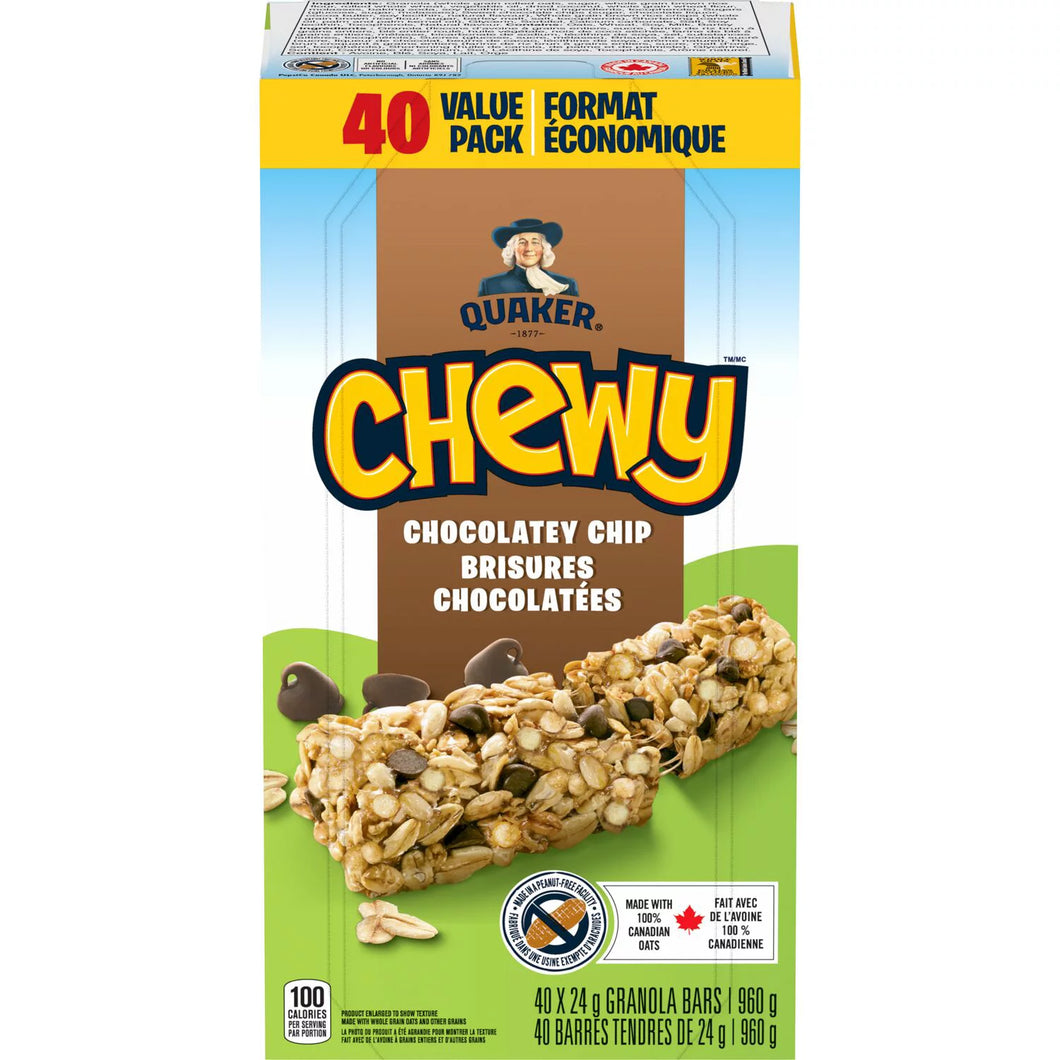 Quaker Chewy Chocolate Chip Granola Bars - 40 x 24g