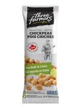 Load image into Gallery viewer, three farmers | Roasted Chickpeas Sea Salt &amp; Lime - 12 x 40g
