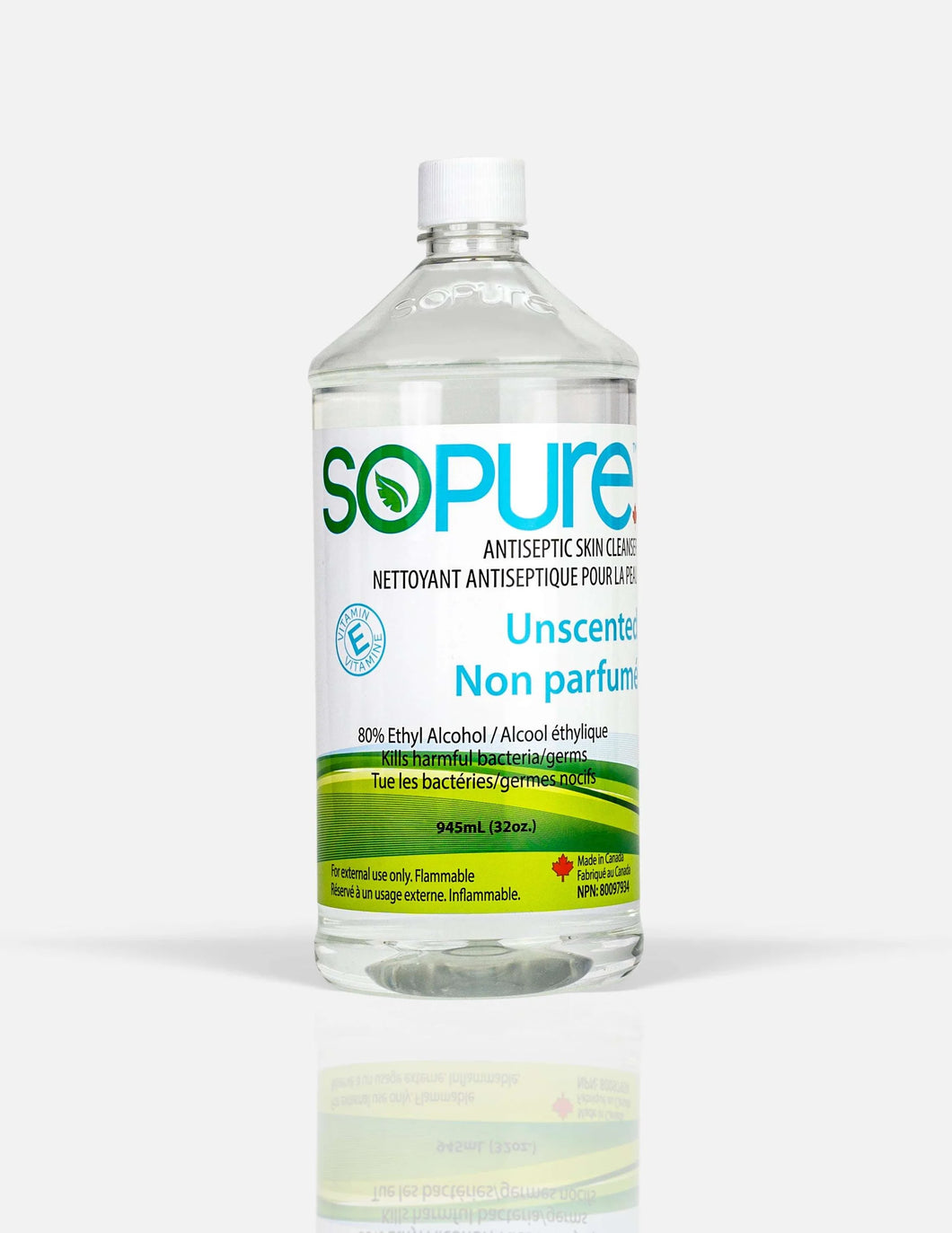 SoPure 80% Hand Sanitizer | Unscented - 32oz (946ml)