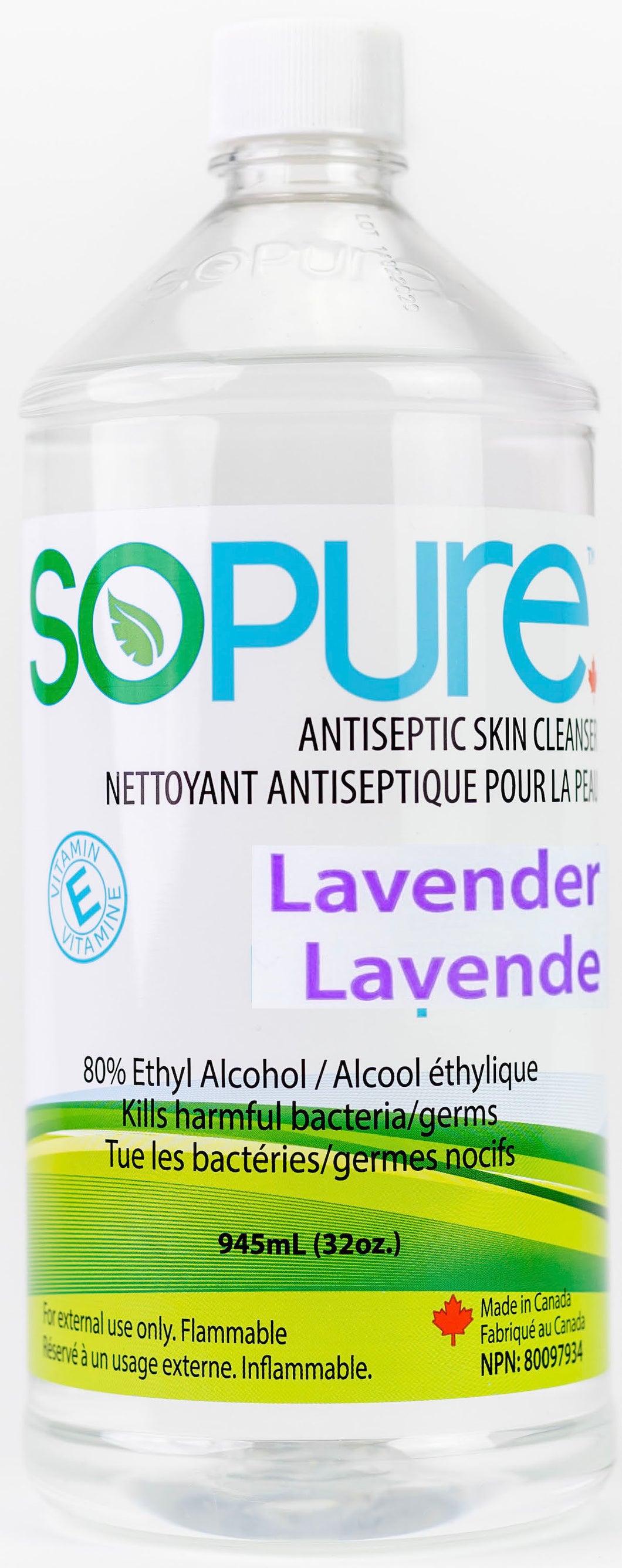 SoPure 80% Hand Sanitizer - 32oz (946ml) - Lavender