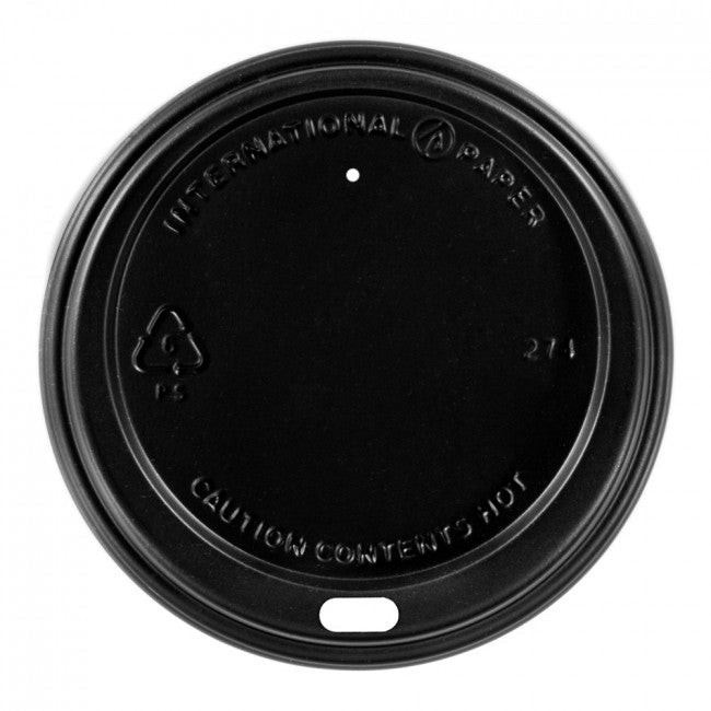 Disposable Paper Cup Dome Lids - Black (Fit 10oz-20oz cup)