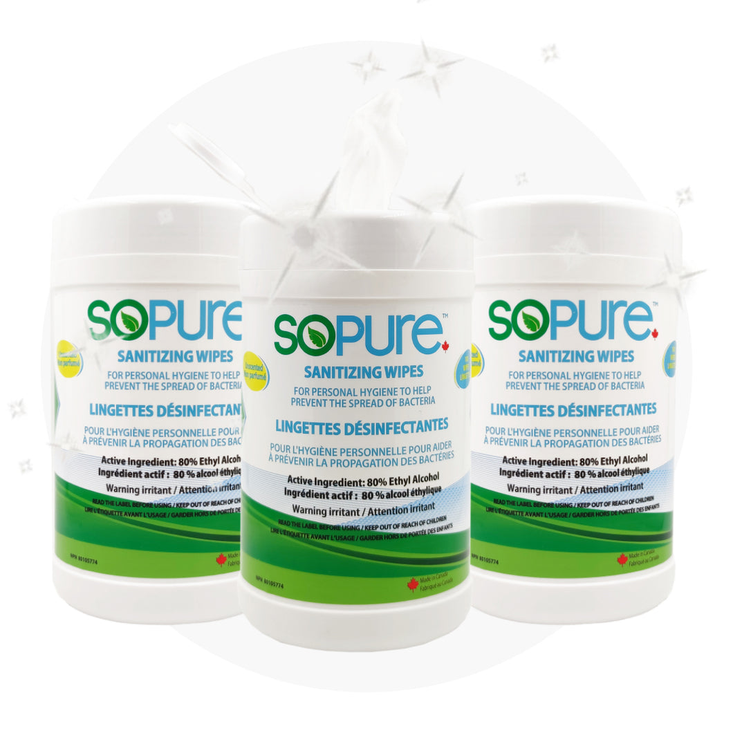 SoPure 80% Hand Sanitizer Wipes - 100 count