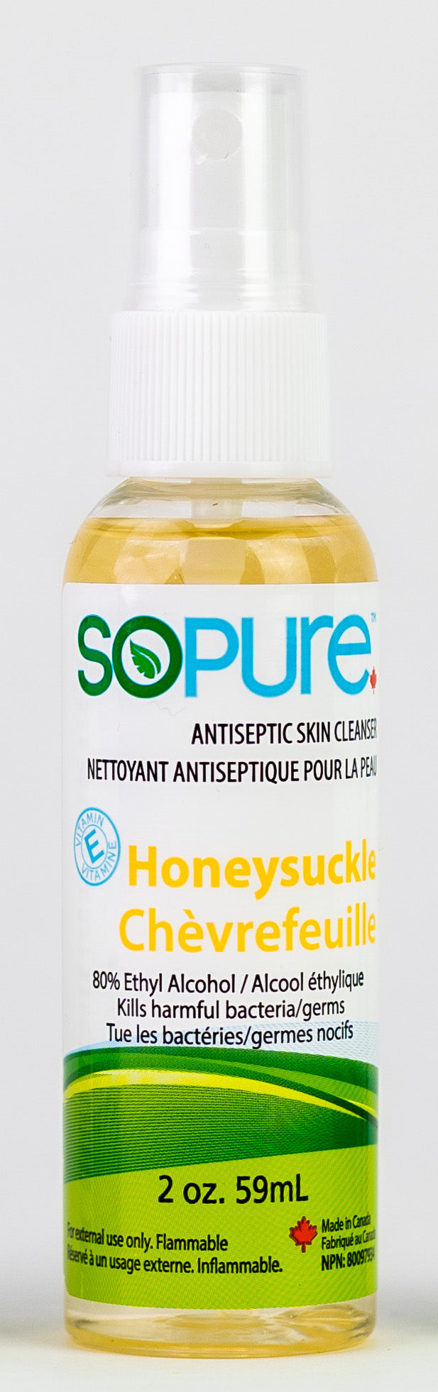 SoPure 80% Hand Sanitizer - 2oz (59ml) - Honeysuckle