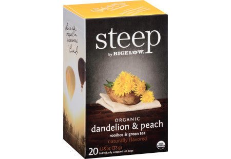 Steep by Bigelow | Organic Dandelion & Peach Rooibos & Green Tea- 20