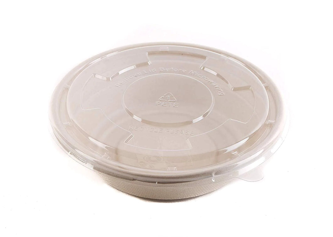 Maher Round Plastic Lid for 24oz/32oz bagasse pulp bowls - 300