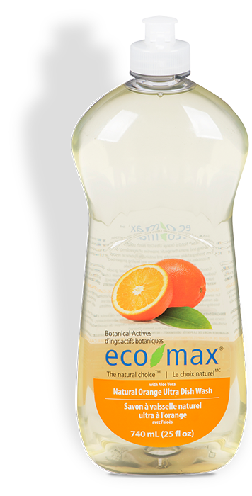 eco-max Natural Ultra Dish Washing Liquid: Orange - 740ml / 4L