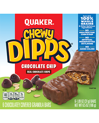 Quaker Chewy Dipps Chocolate Chip Granola Bars - 26g