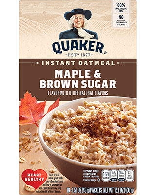 Quaker Instant Oatmeal Maple & Brown Sugar - 8 x 43g