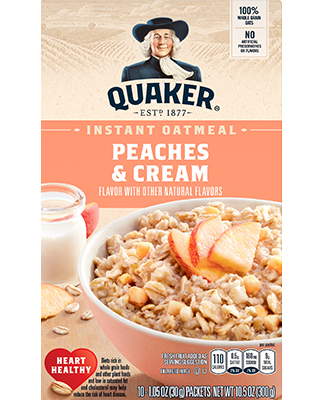 Quaker Instant Oatmeal Peaches & Cream - 8 x 30g