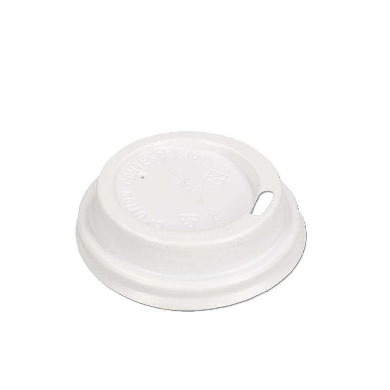 Disposable Paper Cup Dome Lids - White - 4oz