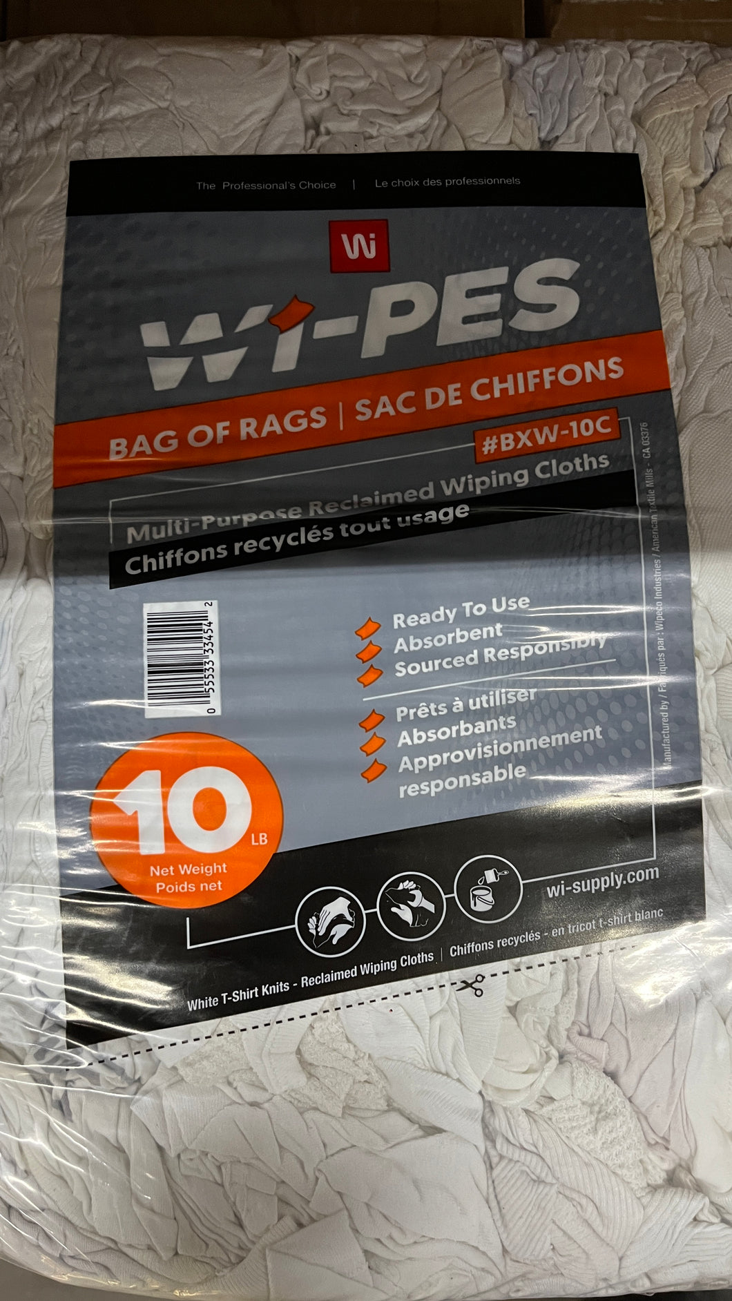 T-Shirt Rags (White) - 10lbs